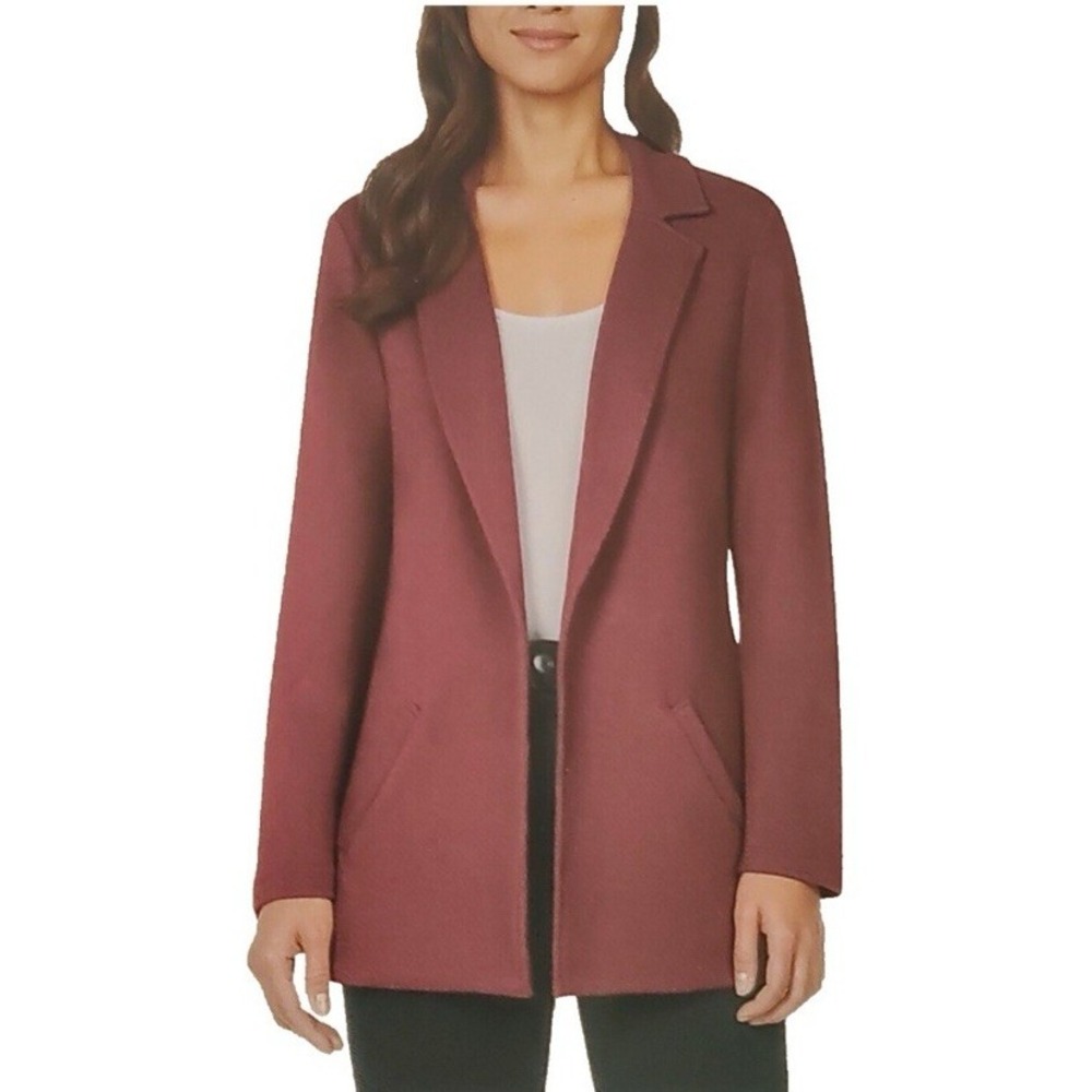 Matty Ladies Knit Boyfriend Blazer Jacket‎ Rosewood Sz M Pockets